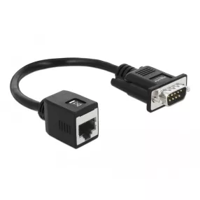   Delock Soros adapter a kábelhosszabbításhoz a DB9-es apa csatlakozó   RJ45 anya csatlakozó (DL-63999)