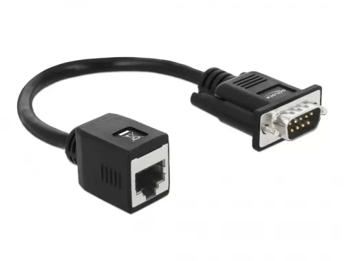 Delock Soros adapter a kábelhosszabbításhoz a DB9-es apa csatlakozó   RJ45 anya csatlakozó (DL-63999)