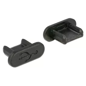   Delock Porvédo USB 2.0 Micro-B kimenethez fogantyú nélkül 10 darab fekete (DL-64007)