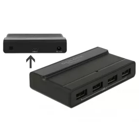   Delock Külső USB 3.1 hub 4 bemenettel, 10 Gbps sebességgel (DL-64053)