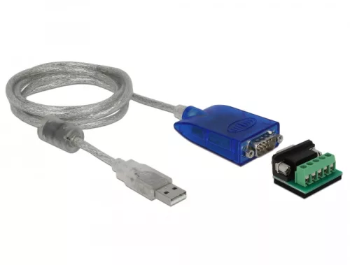 Delock Átalakító USB A-típusú   Soros RS-422/485 DB9 túlterhelés védelemmel, 600 W és kibővített hőm (DL-64055)