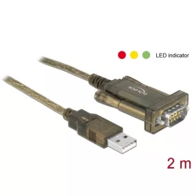   Delock Adapter, USB 2.0 A-típusú > 1 db soros DB9 RS-232 (DL-64073)