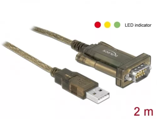 Delock Adapter, USB 2.0 A-típusú > 1 db soros DB9 RS-232 (DL-64073)