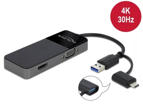 Delock Adapter USB 3.0 a 4K HDMI + VGA (DL-64085)