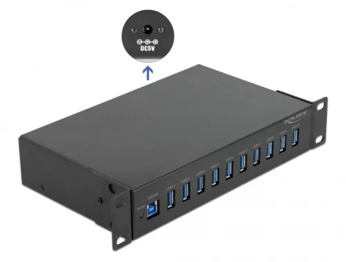 Delock 10  ipari hub 10 x USB 3.2 Gen 1 A-típusú csatlakozóval (DL-64112)