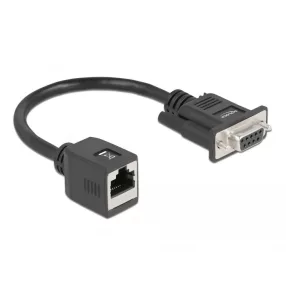   Delock Soros adapter a kábelhosszabbításhoz a DB9-es anya csatlakozó   RJ45 anya csatlakozó (DL-64122)