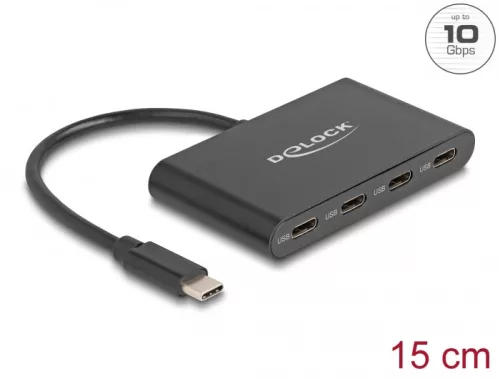 Delock USB 3.2 Gen 2 USB Type-C Hub 4 dbUSB Type-C anya   10 Gbps (DL-64129)