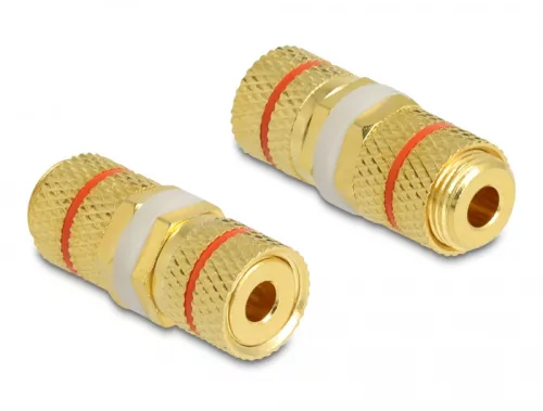 Delock Audio csatlakozókat összekötő adapter installációhoz, piros gyűrűvel (DL-64143)