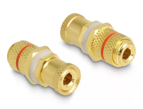 Delock Audio csatlakozókat összekötő adapter installációhoz, piros gyűrűvel (DL-64145)