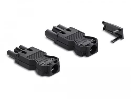 Delock 3-pontos, csavarozható felülettel rendelkező, fekete installáló csatlakozó készlet (DL-64147)