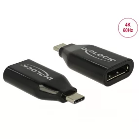   Delock Adapter USB Type-C  csatlakozódugóval - DisplayPort csatlakozóhüvellyel (DP váltakozó mód) 4K 60 Hz (DL-64151)