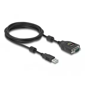   Delock Adapter USB 2.0 A-típusú - soros RS-232 D-Sub 9 tűs 2.5 kV galvanikusan izolált 2 m (DL-64154)