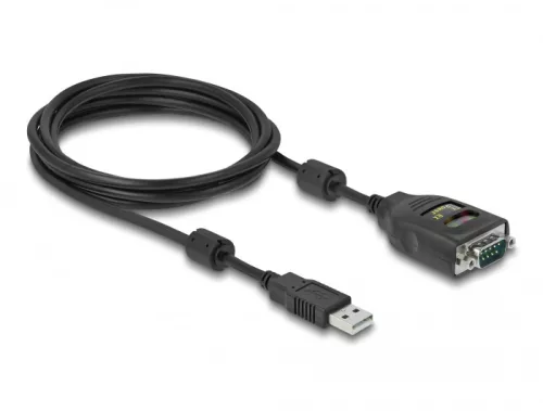 Delock Adapter USB 2.0 A-típusú - soros RS-232 D-Sub 9 tűs 2.5 kV galvanikusan izolált 2 m (DL-64154)