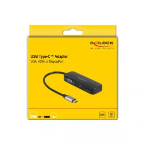  Delock USB Type-C  adapter VGA / HDMI / DisplayPort 4K 60 Hz-hez (DL-64156)