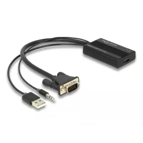 Delock HDMI VGA adapter audió funkcióval 25 cm (DL-64172)