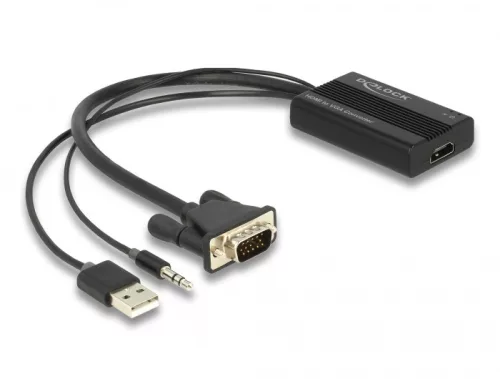 Delock HDMI VGA adapter audió funkcióval 25 cm (DL-64172)