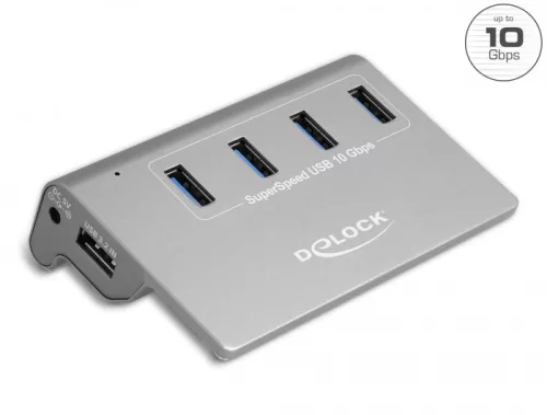 Delock USB 3.2 Gen 2 Hub 4 A-típusú USB porttal (DL-64181)