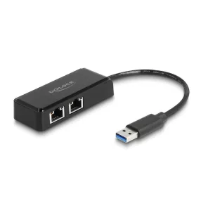 Delock A-típusú USB adapter   2 x Gigabit LAN (DL-64194)