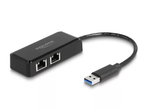 Delock A-típusú USB adapter   2 x Gigabit LAN (DL-64194)