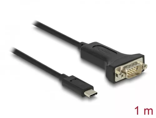Delock Adapter USB Type-C - 1 x soros RS-232 D-Sub 9 tűs apa anyacsavarokkal 1 m (DL-64195)