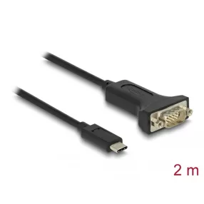   Delock Adapter USB Type-C - 1 x soros RS-232 D-Sub 9 tűs apa anyacsavarokkal 2 m (DL-64196)