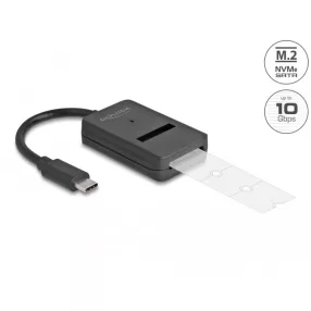   Delock Combo Converter M.2 NVMe PCIe vagy SATA SSD USB Type-C 10 Gbps sebességgel (DL-64198)