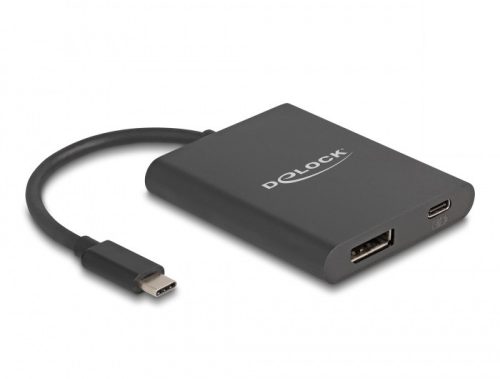 Delock USB Type-C  adapter DisplayPort (DP Alt mód) 8K-hoz HDR és 60 W tápellátással