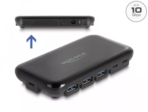 Delock 7 portos USB 3.2 Gen 2 hub 4 USB Type-A és 3 USB Type-C porttal (DL-64209)