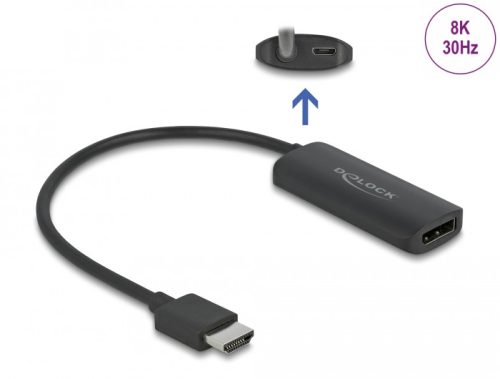 Delock Adapter HDMI-A dugó a DisplayPort aljzathoz 8K
