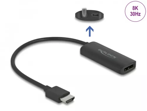 Delock Adapter HDMI-A dugó a DisplayPort aljzathoz 8K (DL-64213)