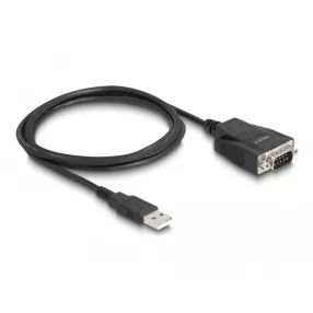   Delock Adapter USB 2.0 A-típusú apa - 1 x Soros RS-232 D-Sub 9 apa csavarokkal és csavaranyákkal elektromos kisülés (ESD) elleni védelemmel (DL-64222)