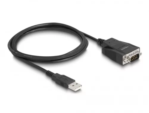 Delock Adapter USB 2.0 A-típusú apa - 1 x Soros RS-232 D-Sub 9 apa csavarokkal és csavaranyákkal elektromos kisülés (ESD) elleni védelemmel (DL-64222)