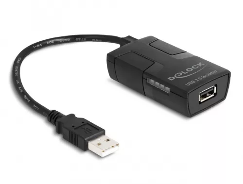 Delock Izolátor A-típusú USB 2.0 apa - anya adatvonalhoz kapcsolódó 5 kV izolációval (DL-64225)