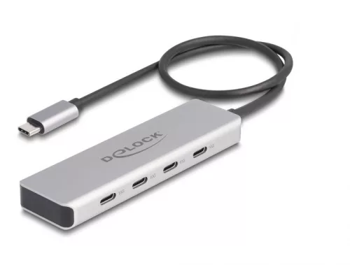 Delock USB 10 Gbps USB Type-C  hub 4 x USB Type-C  anya csatlakozóval és 35 cm hosszú csatlakozó kábellel (DL-64231)