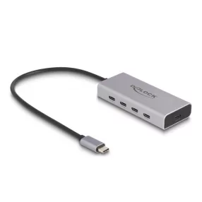   Delock USB 10 Gbps USB Type-C  hub 4 x USB Type-C  anya csatlakozóval és 1 x USB Type-C  PD 85 wattos csatlakozóval, 30 cm csatlakozó kábellel (DL-64235)