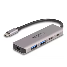   Delock USB 5 Gbps 2 USB Type-C  portos és 2 A-típusú portos hub USB Type-C  csatlakozóval (DL-64239)