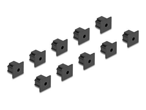 Delock Porvédő RJ12 kimenethez fogantyú nélkül 10 darab fekete (DL-64245)