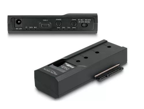 Delock USB Type-C  átalakító 1 db. M.2 NVMe SSD + 1 db. SATA SSD / HDD klón funkcióval (DL-64252)