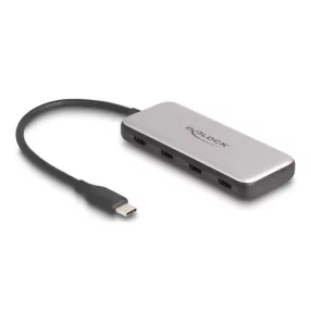   Delock USB 10 Gbps USB Type-C  Hub 4 x USB Type-C  anyával és PD 85 Watt (DL-64261)