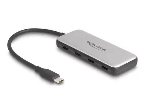 Delock USB 10 Gbps USB Type-C  Hub 4 x USB Type-C  anyával és PD 85 Watt (DL-64261)