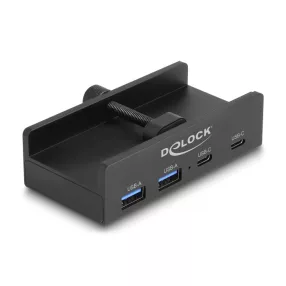   Delock Külső USB 5 Gbps 4 Port Hubon keresztül 2 x A-típusú USB és 2 x USB Type-C -k záró csavarmenettel (DL-64262)