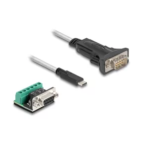   Delock USB Type-C -típusú adapter   1 x soros RS-422/485 apa 6 tűs terminal blockkal 5 V 0,5 m (DL-64266)