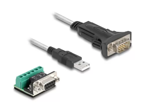 Delock USB 2.0 A-típusú adapter   1 x soros RS-422/485 apa 6 tűs terminal blockkal 5 V 0,5 m (DL-64267)