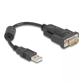   Delock Adapter USB 2.0 A-típusú - 1 x soros RS-232 D-Sub 9 tűs apa ferrit maggal 0,25 m (DL-64276)