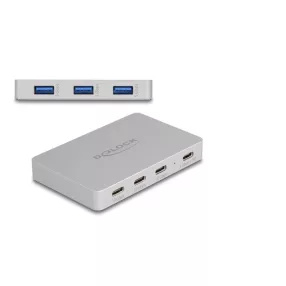   Delock 7 portos USB hub 4 x USB Type-C  anyával és 3 x A-típusú USB anyával PD 82 W-tal (DL-64279)