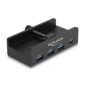   Delock Külső USB 5 Gbps 4 Port Hubon keresztül 3 x A-típusú USB és 1 x USB Type-C -k záró csavarmenettel (DL-64284)