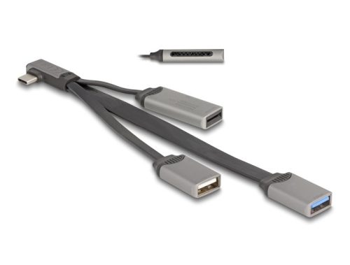 Delock 2 portos USB hub beépített SD és Micro SD kártyaolvasóval, valamint USB Type-C  csatlakoztatóval