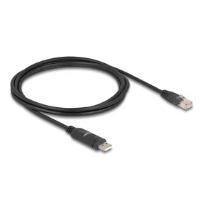   Delock Adapter USB 2.0 A-típusú csatlakozó - 1 x soros RS-232 RJ45 csatlakozó 1,8 m fekete (DL-64304)