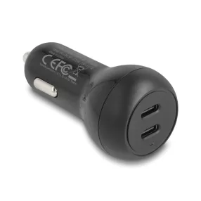   Delock autós töltő 2 x USB Type-C  PD 3.0 40 W teljesítménnyel (DL-64330)