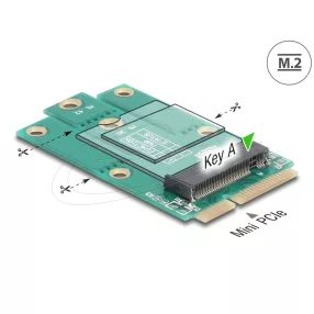   Delock Mini PCIe apa - M.2 kulcs A csatlakoztató adapter (DL-64339)